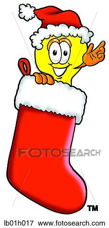 Light bulb in stocking View Large Clip Art Graphic Clip Art - Light bulb in stocking. Fotosearch