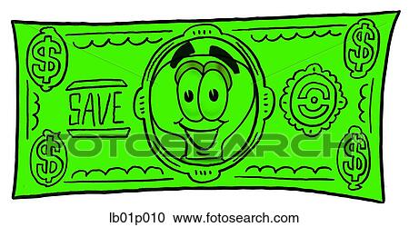 Light bulb on a dollar bill View Large Clip Art Graphic Clipart - Light bulb on a dollar bill. Fotosearch