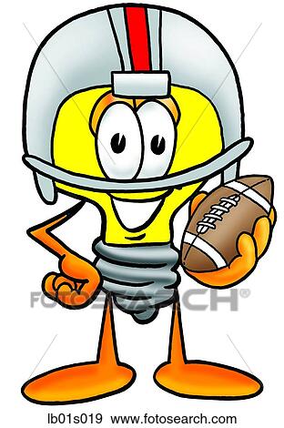 Clip Art - Light bulb playing football. Fotosearch