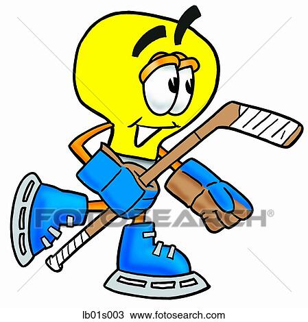 Light bulb playing hockey View Large Clip Art Graphic Clipart - Light bulb playing hockey. Fotosearch