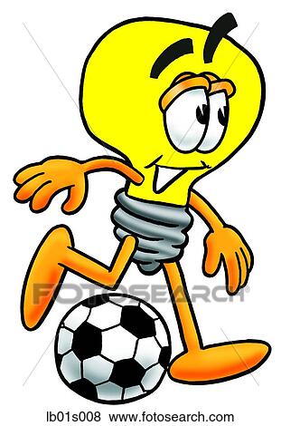 Light bulb playing soccer View Large Clip Art Graphic Clip Art - Light bulb playing soccer. Fotosearch