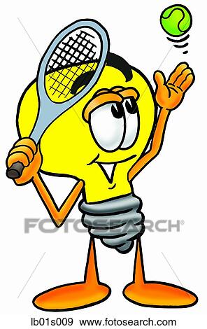 Light bulb playing tennis View Large Clip Art Graphic Clip Art - Light bulb playing tennis. Fotosearch