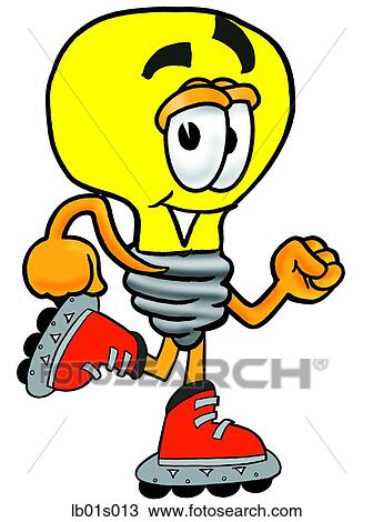 Light bulb roller blading View Large Clip Art Graphic Clipart - Light bulb roller blading. Fotosearch