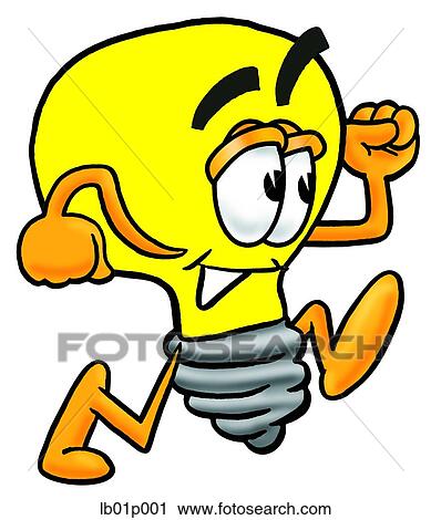Clipart - Light bulb running. Fotosearch