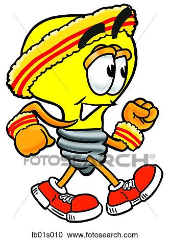 Clipart - Light bulb walking. Fotosearch