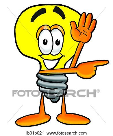 Light bulb waving and pointing View Large Clip Art Graphic Clipart - Light bulb waving and pointing. Fotosearch