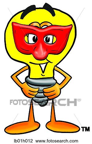 Light bulb with mask View Large Clip Art Graphic Clipart - Light bulb with mask. Fotosearch
