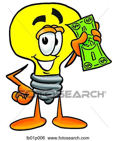 Light bulb with money View Large Clip Art Graphic Clip Art - Light bulb with money. Fotosearch