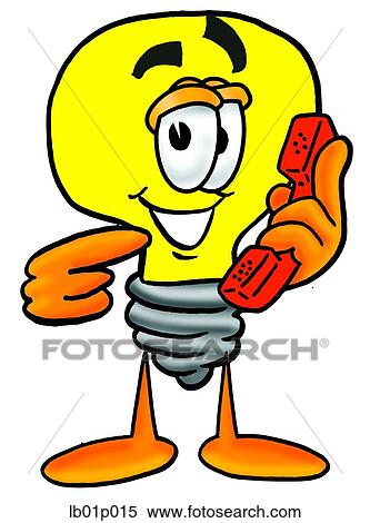 Light bulb with phone View Large Clip Art Graphic Clipart - Light bulb with phone. Fotosearch