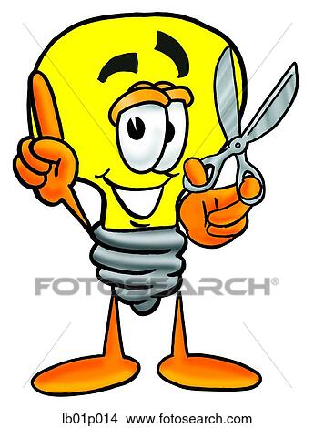 Clipart - Light bulb with scissors. Fotosearch