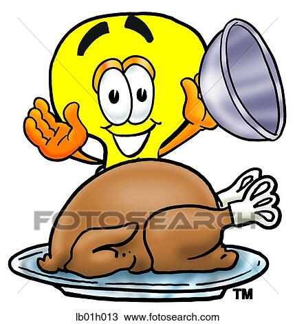 Clipart - Light bulb with turkey. Fotosearch