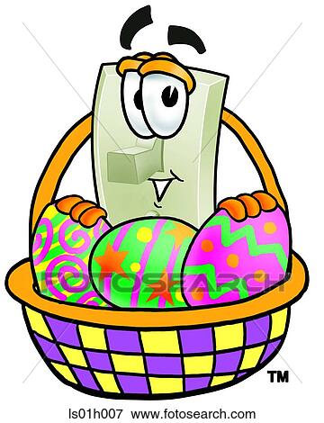 Clip Art - Light switch and easter basket. Fotosearch