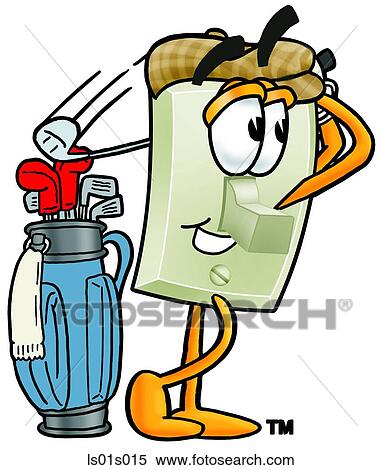 Light switch golfing View Large Clip Art Graphic Clipart - Light switch golfing. Fotosearch