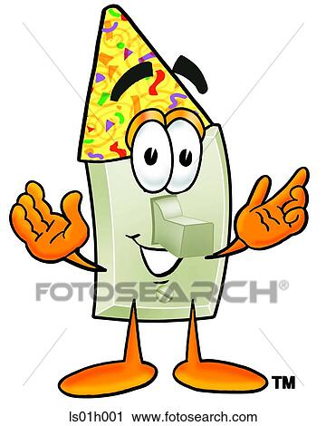 Clipart - Light switch in party hat. Fotosearch