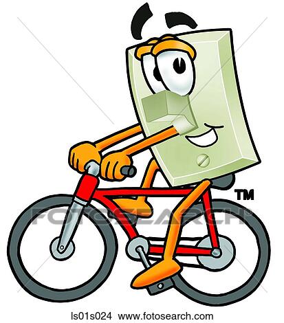 Light switch riding bike View Large Clip Art Graphic Clipart - Light switch riding bike. Fotosearch