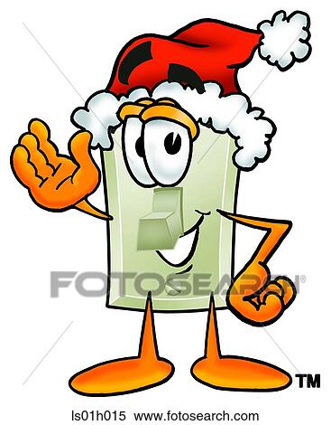 Light switch santa View Large Clip Art Graphic Clipart - Light switch santa. Fotosearch