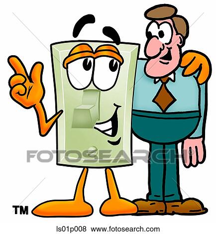 Light switch with a man View Large Clip Art Graphic Clip Art - Light switch with a man. Fotosearch
