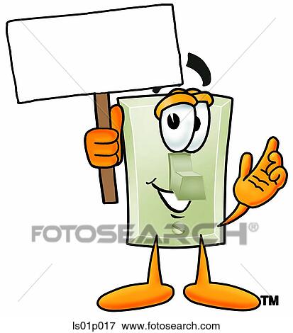 Clip Art - Light switch with a sign. Fotosearch