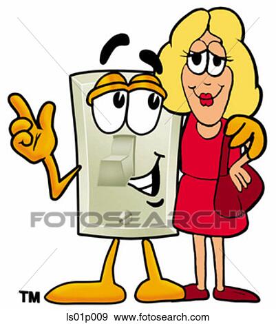 Light switch with a woman View Large Clip Art Graphic Clip Art - Light switch with a woman. Fotosearch