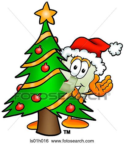 Clip Art - Light switch with christmas tree. Fotosearch