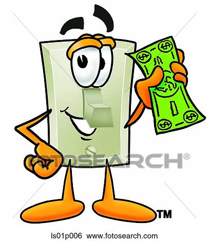 Light switch with money View Large Clip Art Graphic Clip Art - Light switch with money. Fotosearch