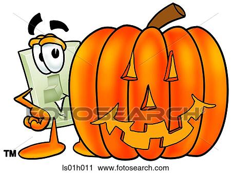 Clipart - Light switch with pumpkin. Fotosearch