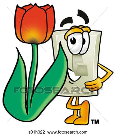 Light switch with tulip View Large Clip Art Graphic Clipart - Light switch with tulip. Fotosearch