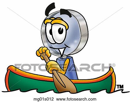 Clipart - Mag glass canoing. Fotosearch