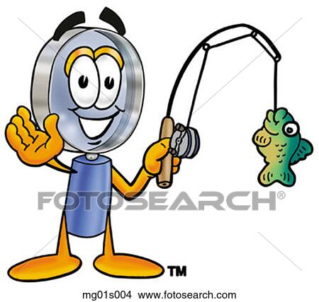 Mag glass fishing View Large Clip Art Graphic Clipart - Mag glass fishing. Fotosearch