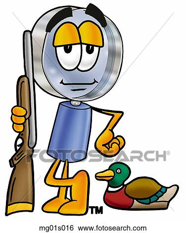 Clip Art - Mag glass hunting. Fotosearch