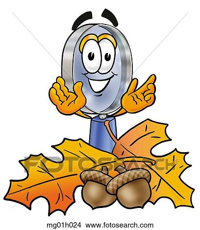 Mag glass in autumn View Large Clip Art Graphic Clipart - Mag glass in autumn. Fotosearch