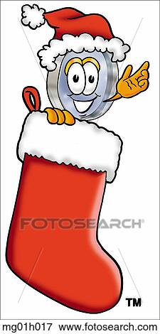 Mag glass in stocking View Large Clip Art Graphic Clip Art - Mag glass in stocking. Fotosearch