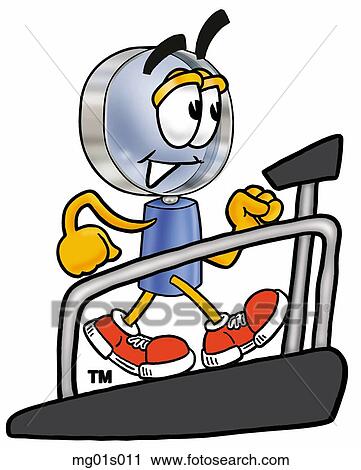 Mag glass on treadmill View Large Clip Art Graphic Clipart - Mag glass on treadmill. Fotosearch