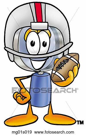 Clip Art - Mag glass playing football. Fotosearch