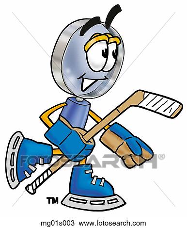 Mag glass playing hockey View Large Clip Art Graphic Clipart - Mag glass playing hockey. Fotosearch