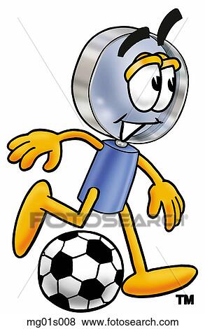 Mag glass playing soccer View Large Clip Art Graphic Clip Art - Mag glass playing soccer. Fotosearch