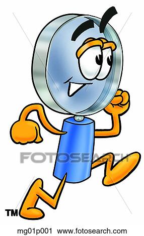 Clipart - Mag glass running. Fotosearch