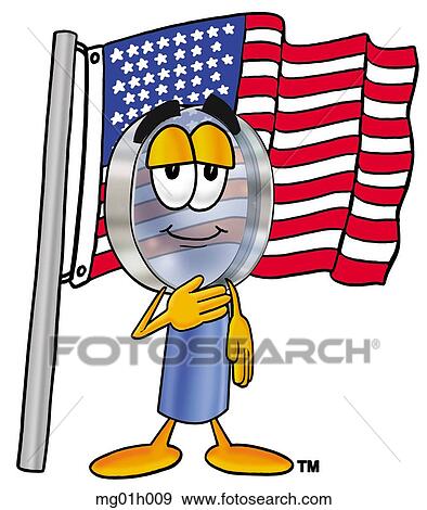 Clip Art - Mag glass saluting. Fotosearch