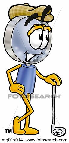 Mag glass with golf club View Large Clip Art Graphic Clipart - Mag glass with golf club. Fotosearch