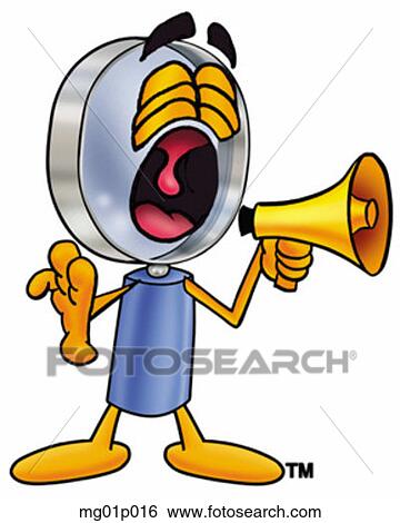 Mag glass with megaphone View Large Clip Art Graphic Clip Art - Mag glass with megaphone. Fotosearch