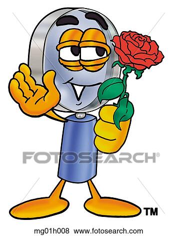 Mag glass with rose View Large Clip Art Graphic Clip Art - Mag glass with rose. Fotosearch