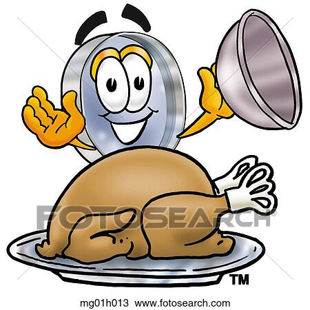 Clipart - Mag glass with turkey. Fotosearch