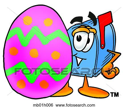 Clip Art - Mail box and easter egg. Fotosearch