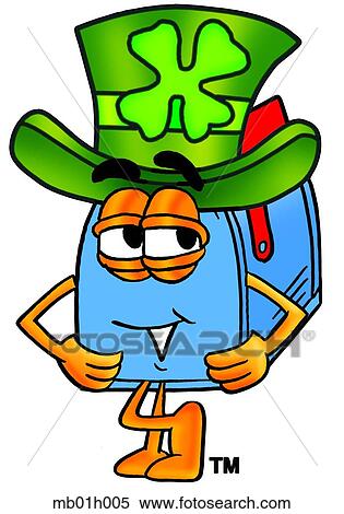 Mail box and irish hat View Large Clip Art Graphic Clipart - Mail box and irish hat. Fotosearch