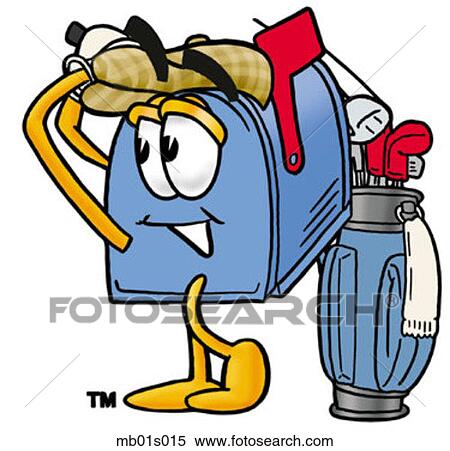 Clipart - Mail box golfing. Fotosearch