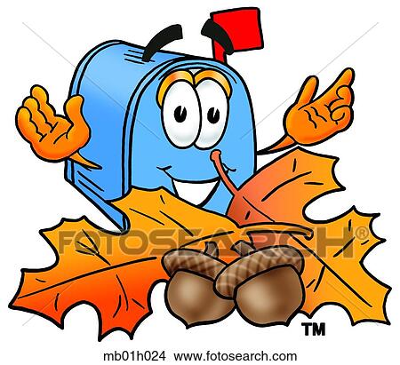 Mail box in autumn View Large Clip Art Graphic Clipart - Mail box in autumn. Fotosearch