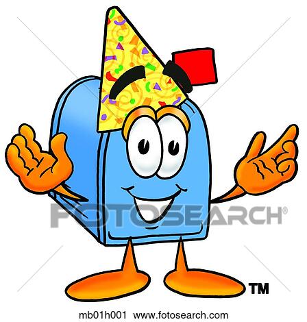 Mail box in party hat View Large Clip Art Graphic Clipart - Mail box in party hat. Fotosearch