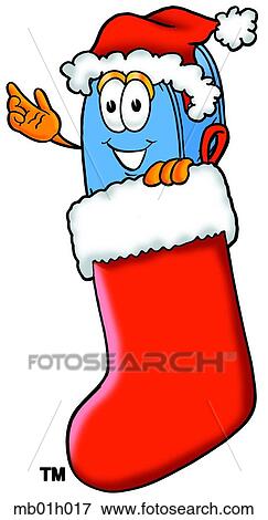 Clip Art - Mail box in stocking. Fotosearch