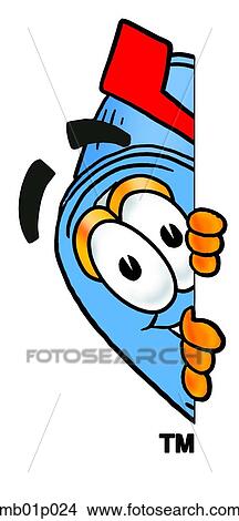 Clipart - Mail box peeking around side. Fotosearch