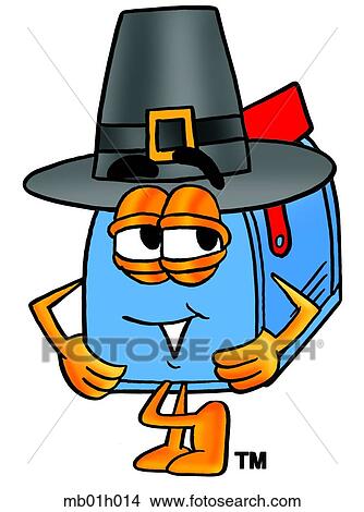 Clipart - Mail box pilgrim. Fotosearch